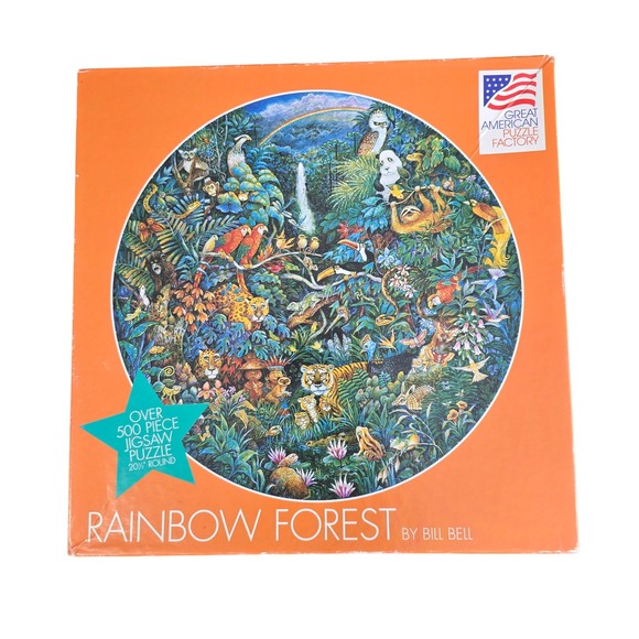 Rainbow Forest Jigsaw Puzzle Great American Puzzle Factory Bill Bell 500+ Piece - Picture 1 of 5